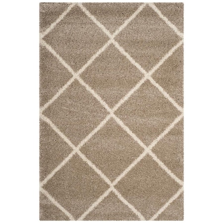 Flowers First 6 x 9 ft. Hudson Shag Power Loomed Rug, Beige & Ivory - Medium Rectangle FL1892390